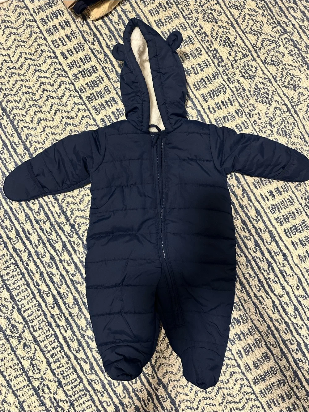 The Children's Place Navy Hooded Puffer Footed One-Piece